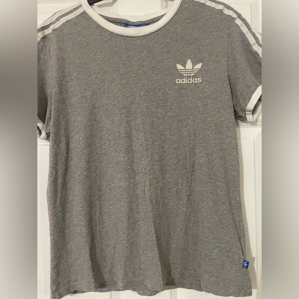 Adidas Gray Tee with Blue Tag